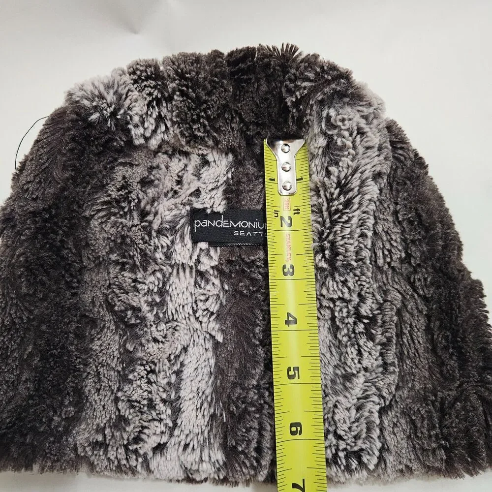 Pandemonium Seattle Sky Furry Beanie Hat Reversible Lux Faux Fur Glam Regency